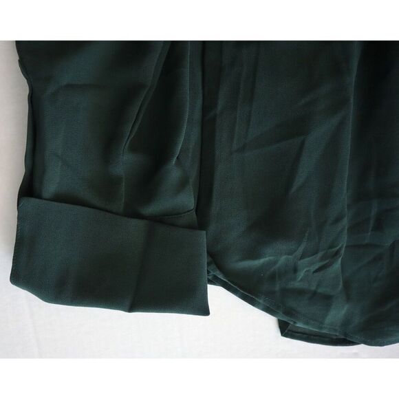 Banana Republic 762767-01-1 Women's Sz M New Hunter Green L/S Tuxedo Shirt - Picture 8 of 12